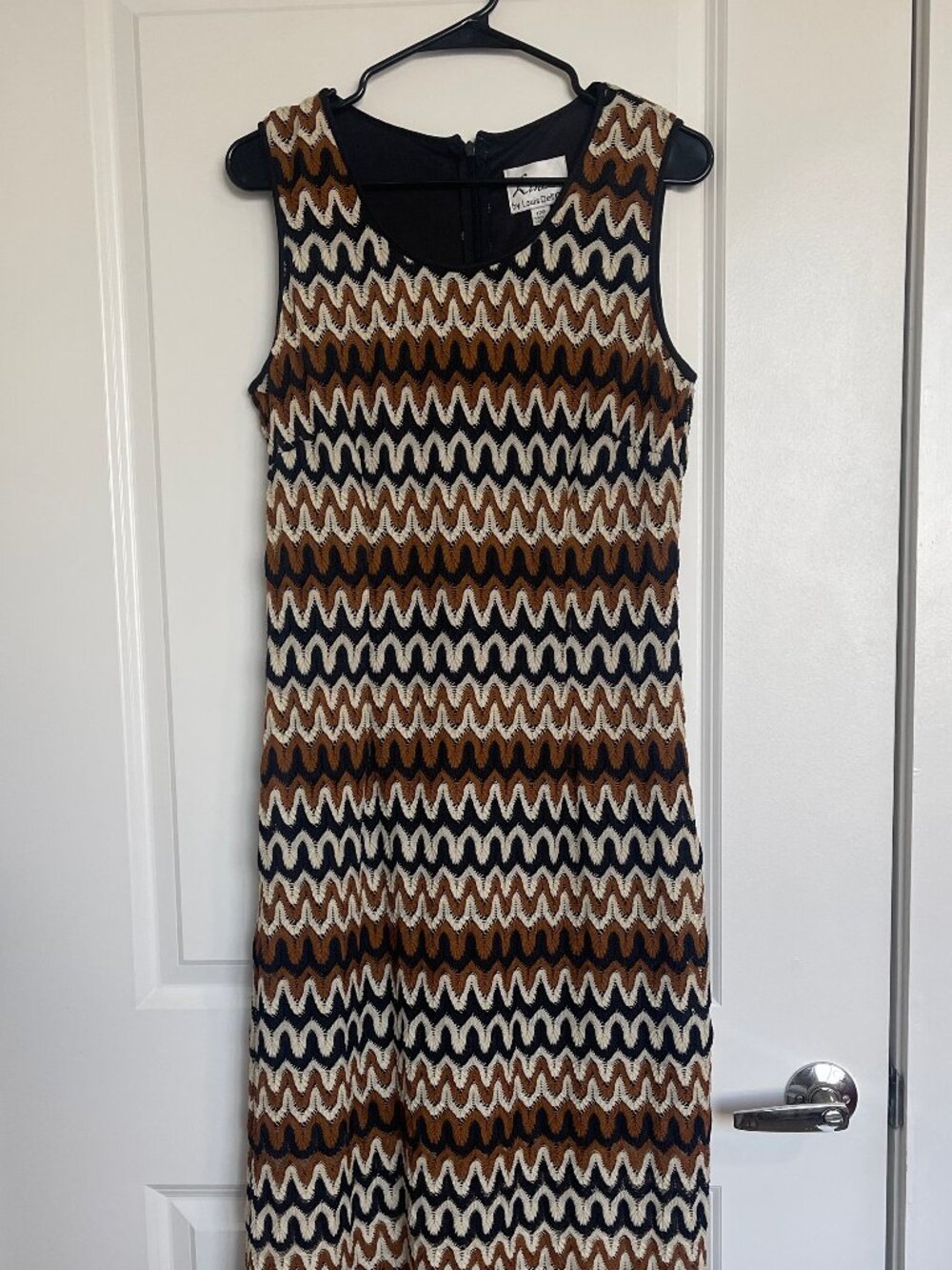 Vintage Linea Louis Dell'Olio Chevron Sleeveless Maxi Dress